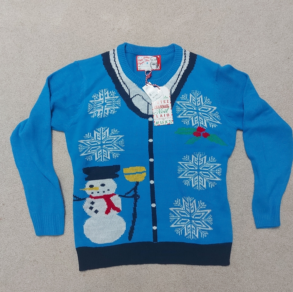 "Ugly" Christmas Sweater Blue
